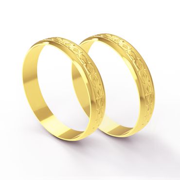 Aliança em Ouro 18k Trabalhada personalizada - Helder Joalheiros 