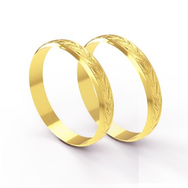 Aliança em Ouro 18k Trabalhada personalizada - Helder Joalheiros 