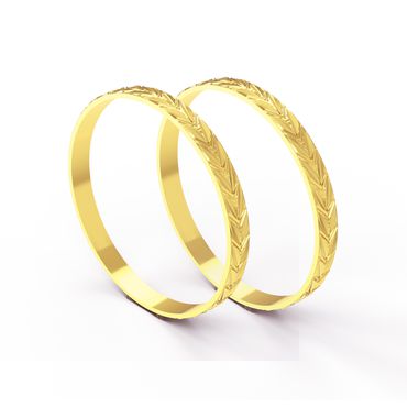 Aliança em Ouro 18k Trabalhada Desenhada - Helder Joalheiros 