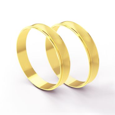 Aliança em Ouro 18k Trabalhada de Casamento e Noivado com 4,0 Milímetros - Helder Joalheiros 