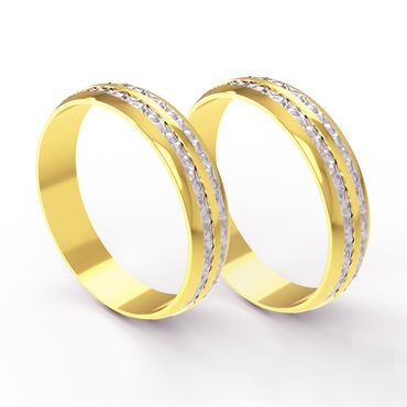 Aliança em Ouro 18k Personalizada para Bodas de Prata - Helder Joalheiros 