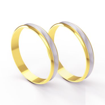 Aliança em Ouro 18k Trabalhada para Bodas de Prata - Helder Joalheiros 