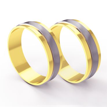 Aliança em Ouro 18k personalizado para Bodas de Prata Trabalhada - Helder Joalheiros 
