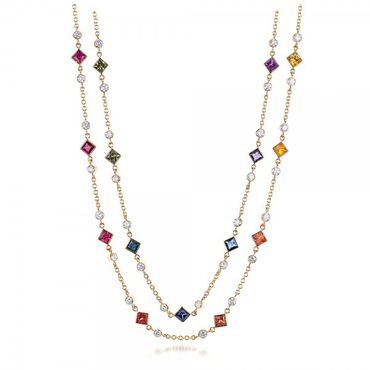 Gargantilha Mult Color em Ouro 18k - Helder Joalheiros 