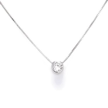 Gargantilha Ponto de Luz Ouro Branco 18k 750 - Helder Joalheiros 