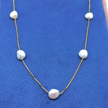 Gargantilha em Ouro 18k com Pérola 7mm - Helder Joalheiros 