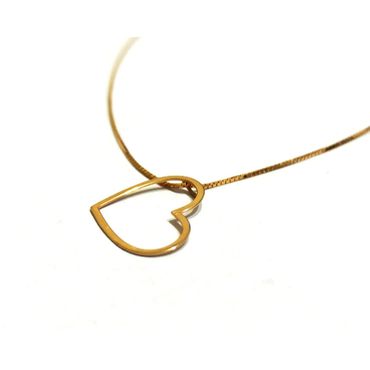 Gargantilha em Ouro 18k Pingente de Coração - Helder Joalheiros 