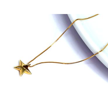Gargantilha em Ouro 18k Estrela Polida - Helder Joalheiros 