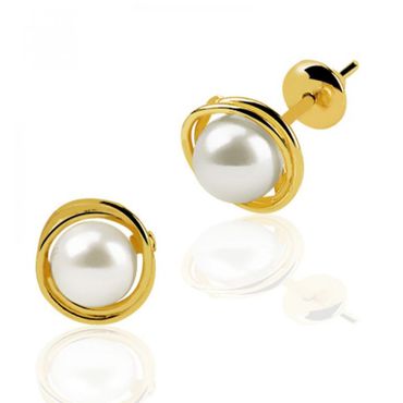 Brinco de Pérola 4mm Rococó - Ouro 18k 750 - Helder Joalheiros 
