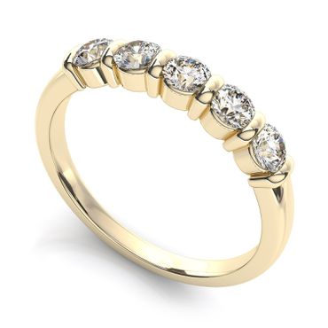 Meia Aliança com Diamantes - Helder Joalheiros 