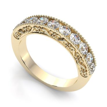Meia Aliança de Diamantes em Ouro 18k - Helder Joalheiros 