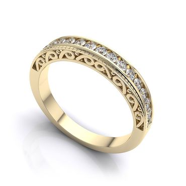 Meia aliança em Ouro Amarelo 18k Trabalhado - Helder Joalheiros 