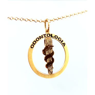 Pingente em Ouro 18k Medalha Odontologia - Helder Joalheiros 
