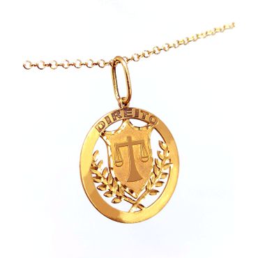 Pingente em Ouro 18k Medalha Direito - Helder Joalheiros 