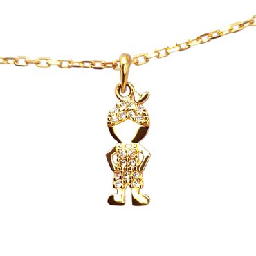 Pingente Menino em Ouro 18k com Zircônias - Helder Joalheiros 