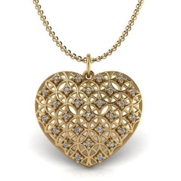 Pingente em Ouro 18k Trabalhado Cravejado com Diamantes - Helder Joalheiros 
