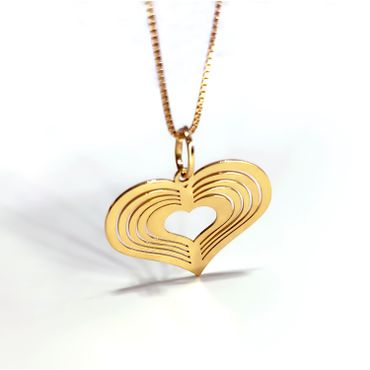 Pingente Coração 3D em Ouro 18k - Helder Joalheiros 