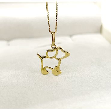 Pingente Cachorrinho Vazado em Ouro 18k - Helder Joalheiros 