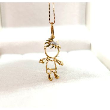 Pingente em Ouro 18k Amarelo e Branco Vazado - Helder Joalheiros 
