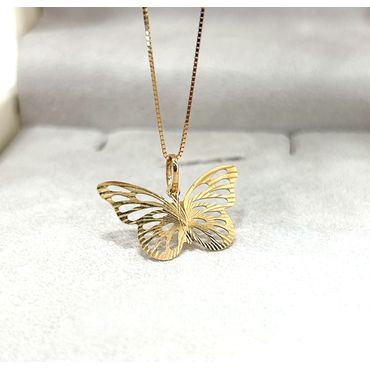 Borboleta Vazada Diamantada - Helder Joalheiros 