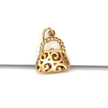 Pingente em Ouro Bolsinha Trabalhada - Helder Joalheiros 