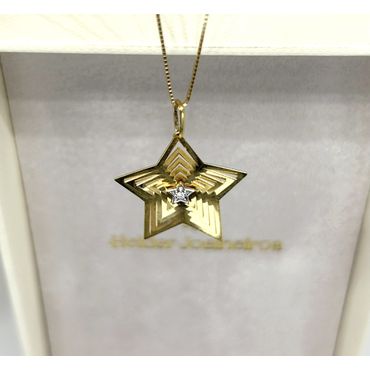 Pingente 18k Estrela Trabalhada - Helder Joalheiros 