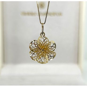Pingente Flor Diamantada - Helder Joalheiros 