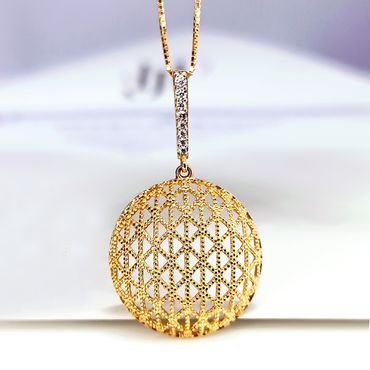 Pingente Redondo em Ouro 18k com Brilhantes - Helder Joalheiros 