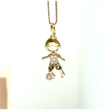 Pingente Menino em Ouro 18k Cravejado - Helder Joalheiros 
