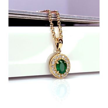 Pingente em Ouro 18k Personalizado com Esmeralda e Diamantes - Helder Joalheiros 