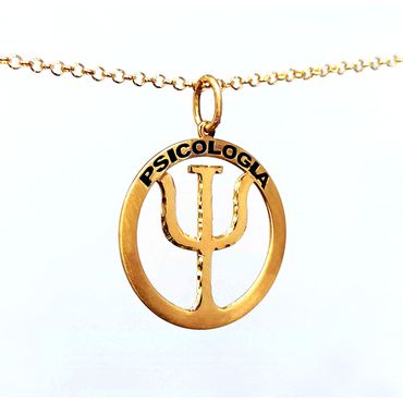 Pingente Medalha em Ouro 18k curso de Psicologia - Helder Joalheiros 