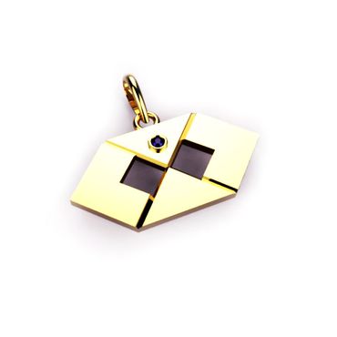 Pingente de Formatura em Ouro 18k Administração com Safira - Helder Joalheiros 