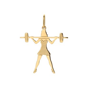 Pingente em Ouro 18k Academia Mulher Fitness - Helder Joalheiros 