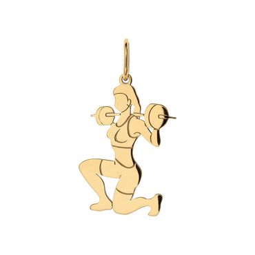 Pingente em Ouro 18k Academia Fitness Mulher Pesinho - Helder Joalheiros 