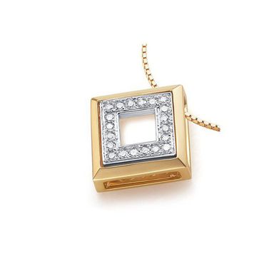 Pingente Quadrado Com Diamantes - Helder Joalheiros 