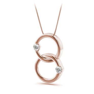 Pingente Elos em Ouro Rosê com Diamantes - Helder Joalheiros 
