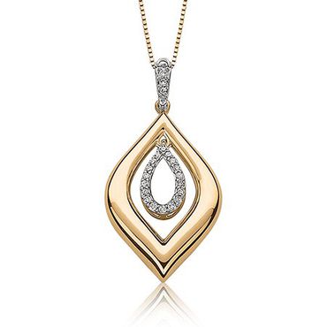 Pingente Navete em Ouro Amarelo Centro Gota Cravejado com Diamantes - Helder Joalheiros 