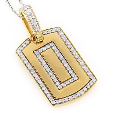 Pingente Placa Cravejada com Diamantes - Helder Joalheiros 