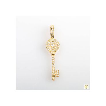 Pingente 18k Chave com Zircônia - Helder Joalheiros 
