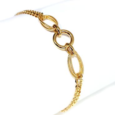 Pulseira em Ouro 18k Elos Ovais com Pingente de Coração - Helder Joalheiros 