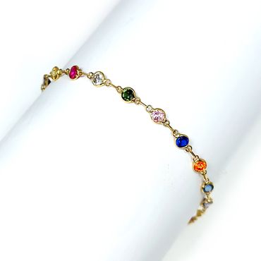 Pulseira com Zircônias em Ouro 18k - Helder Joalheiros 
