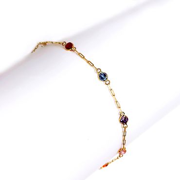 Pulseira Infantil em Ouro 18k com Zircônias - Helder Joalheiros 