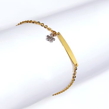 Pulseira Infantil em Ouro 18k com Pingente Borboleta - Helder Joalheiros 