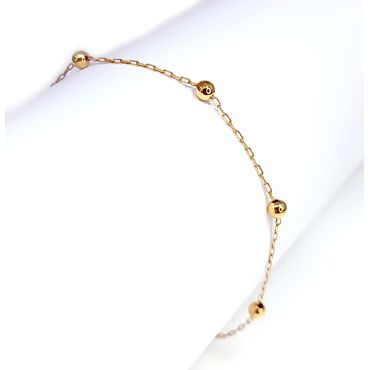 Pulseira Infantil em Ouro 18k com Bolinhas Polidas - Helder Joalheiros 