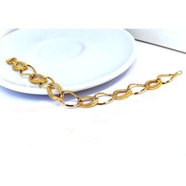Pulseira 18k Elos Fosco e Polido - Helder Joalheiros 