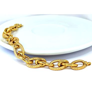 Pulseira 18k Elo Fosco e Polido - Helder Joalheiros 
