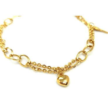 Pulseira em Ouro 18k Elo Português com Berloques de Chave e Coração - Helder Joalheiros 