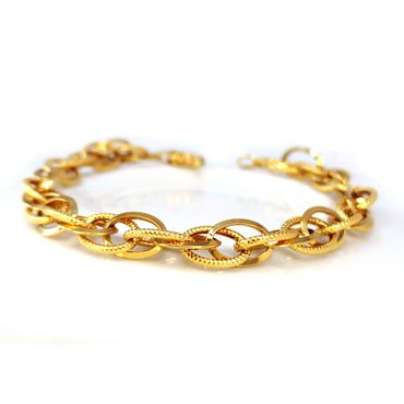 Pulseira em Ouro 18k Trabalhada Entrelaçada - Helder Joalheiros 