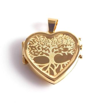 Relicário Coração Arborizado da Vida Ouro 18k - Árvore Da Vida - Helder Joalheiros 