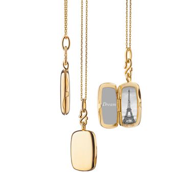 Relicário Elos de Ouro Sereno em Ouro 18k 750 Retângular Liso - Helder Joalheiros 